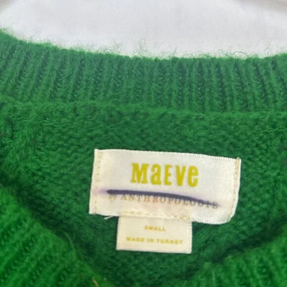 Maeve Green Cable Knit Sweater - Picture 5 of 11